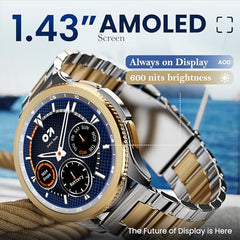 GOBOULT Crown R Pro 2 Smartwatch 1.43''HD AMOLED Display,BT Calling 5.2,600Nits Brightness,IP67,150+Watchfaces, 120+Sports Modes, AI Voice Assistant, SpO2 Monitoring(Charcoal Black)