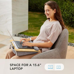 VAKTAVYA Portable Laptop Lap Desk with Soft Wrist Pad, Fits Up to 42 * 32CM Anti-Slip Strip, Tablet or Phone Storage Slot,Pocket for Home Office Students Use as Computer Laptop Stand