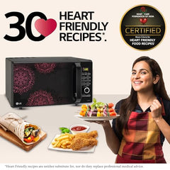 LG 28 L Charcoal Convection Healthy Microwave Oven with 301 Auto Cook Menu (MJ2887BIUM, Black, Healthy Heart Recipes, Diet Fry, 360° Motorised Rotisserie & 10 Years of warranty on Charcoal Heater)