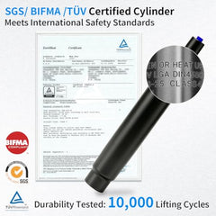 MySit 5.5" Alloy Steel Gas Lift Cylinder Replacement for Office Chairs, Heavy Duty 450lbs, Black
