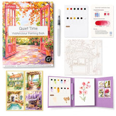 CRAFTMATE Pocket Watercolor Painting Book | Paint with Water Coloring Books for Teens and Adults | Travel Arts and Crafts Kit for Kids and Adults
