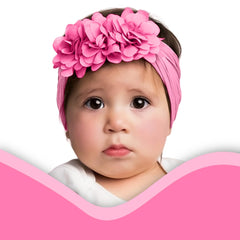 SYGA Pack Of 3 Baby Headbands Nylon Soft Strechable Bow Hairbands for Newborns, Infants, Toddlers and Kids 0-3 Years(BigRed, LightPink,WineRed)