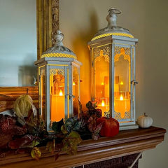 CAVY LED Glass Pillar Candles Light with Acrylic Fiber Glass | Flameless Smokeless Decorative LED Candles Faux Dancing Wicks | Perfect for Diwali Decoration, Home Decor, Gifting, Wedding (Set of 5)