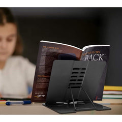 SYGA Reading Bookshelf Metal Mini Book Stand,Book Holder, Adjustable Cookbook,Documents Holder, Portable Bookstand for Music Books, Textbook, Recipe,Tablet, Ipad(Black)
