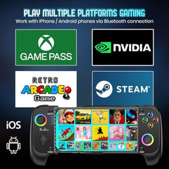 PunnkFunnk Gaming Controller Lite Wireless Bluetooth Gamepad for Android, iOS, PC & Smart TV with Turbo Function, Ergonomic Grip, Rechargeable Battery (X1 Pro Wired)