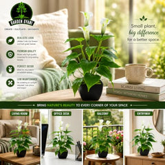 GARDEN GYANI Artificial Areca Palm Plant with Black Pot – 145 cm Tall Faux Tropical Decorative Plant with 35 Leaves for Home, Office & Living Room Décor