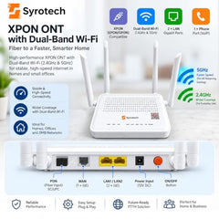 Syrotech SY GPON 2010 WADONT Dual Band XPON ONT with 4 Antenna Fiber Broadband with Voice Wireless Router