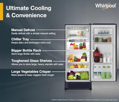 Whirlpool 184 L 5 Star Direct-Cool Single Door Refrigerator with Intellisense Inverter Compressor (205 WDE ROY 5S Inv SAPPHIRE SPRING-Z)