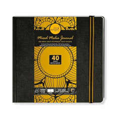 Zen Sangam - Portrait A4 Artists' 230GSM, (80 Pages) Mixed Media Art Journal - Sketch Book Stitched HardBound - Acid Free Cartridge Paper, Size (29.7cm x 21cm) Pencils,Chalk,Oil Pastels,Crayons-Black