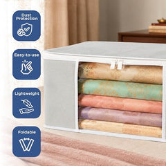 Homestrap set of 6 Foldable Saree Covers/Clothes Storage Bag/Wardrobe Organizer With Transparent Window And Zip For Lehenga, Suit, Dress,& Accessories (Grey)(Featured on Shark Tank), Polypropylene