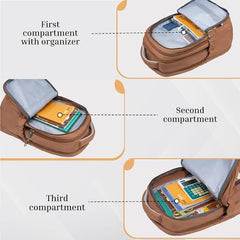 F Gear Arashi Mocha Mousse 35L School Backpack,Laptop Sleeve,4 Compartments