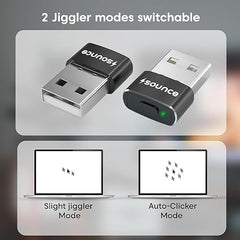 Sounce USB Mouse Jiggler & Auto Clicker | Undetectable Cursor Shaker & Vibration Device | Plug & Play | 1 Click/Sec in Auto Clicker Mode | Compatible with Windows & Linux | Black