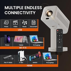 E GATE Atom 3X Projector 4k Ultra HD, Automatic Keystone & Precise Focus, 1080p Native | Rotatable Design | Android 14, Netflix Prime 11,000 Lumens, HDMI-ARC WiFi-6 BT, for Home use Egate