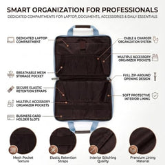 VISMIINTREND Laptop Leather Bag for Man | Coffee Brown