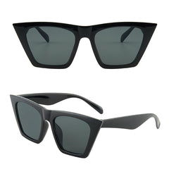 SYGA Square Cat Eye Sunglasses for Women Fashion Oversize Cateye Classic Women Sunglasses (Black)