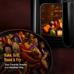 KENT Digital Air Fryer 5L | 1400W | Bake, Grill & Roast | Up to 80% Less Oil Usage | 8 Preset Menu | Rapid Heat Circulation | Digital Display & Touch Control Panel | Glass Window with in built Light