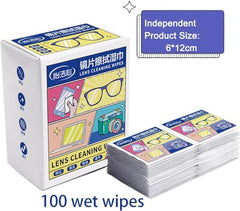 MODUX 100 Pcs Lens Cleaning Wipes | Disposable Glasses Cleaner Tissue for Eyeglasses, Sunglasses, Camera Lens, Mobile Phone Screen, Laptop & Computer Monitor | Streak-Free Cleaning Tissue