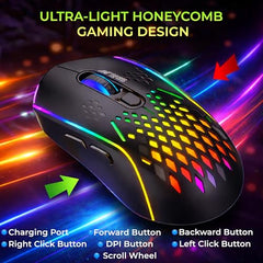 Ant Esports GM320 RGB Wired Gaming Mouse, 12800 DPI Optical Sensor, 8 Programmable Buttons with Rapid Fire, Ergonomic Design, RGB Lighting, Braided Cable, USB Gaming Mouse for PC, Laptop (Black)