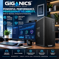 Giganics Desktop PC, Core i5 | 8GB RAM | 128GB SSD | HDMI, VGA,LAN, HD Graphics, CPU Fan,Windows 11 Pro & MS Office | WiFi (8-128GB)
