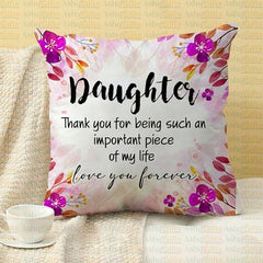 Gift for Daughter Birthday Special Birthday for Daughter Printed Cushion(12 inch X 12 inch with Filler with Keychian) Girls Pillow Daughters Day for Daughter and Girls (V) (D-5A)