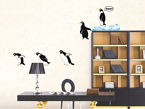 SYGA PVC Vinyl Wall Stickers for Kids Room Self Adhesive Stickers, Penguins