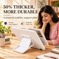 Sunchhaya Acrylic Book Stand for Reading – Clear Adjustable Book Holder with 360° Rotating Base, Foldable Reading Stand for Desk, Cookbook, Tablet & Laptop Stand, Height & Angle Adjustable (R22H)