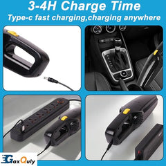 GaxQuly Cordless Vacuum for Home and Car 800W for Dry Vacuuming with USB Rechargeable Wireless Option (MoonBlack)