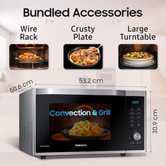 Samsung 32L, Slim Fry, Convection Microwave Oven with Tandoor and Curd making(MC32A7035CT/TL, Stainless Steel, Ceramic Enamel Cavity with 10 Year Warranty)