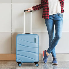 Safari 3Pc Polycarbonate Persia Set-55+65+77 Cms Small, Medium & Large Size (Cabin & Check-in) 8 Wheels Luggage/Speed_Wheel Suitcase/Trolleys (Pearl Blue)
