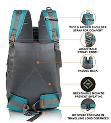 Half Moon Extra Large Size 55L Rucksack Bag/Trekking Bags for Men, Black | With Laptop Compartment | For Luggage Pack Tracking Hiking Travel Backpack for Man & Women