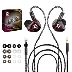 KBEAR KB01 in-Ear Monitor Wired Earphones, Beryllium Diaphragm Dynamic Driver HiFi Headphones Clear Sound Good Bass Wired Earbuds for Musicians Singer Stage with OFC Cable/Resin Cavity
