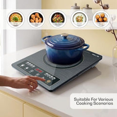 iBELL CROWN11 Induction Cooktop 2000W - 3YEAR WARRANTY, Portable Electric Induction Cooker, Full Touch Control, 6 Preset Cooking Modes, Auto Shut-Off, Overheat Protection [Black]
