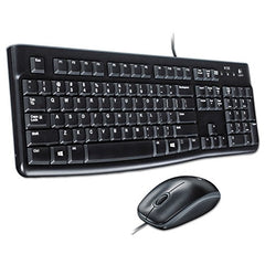 Logitech MK120 Wired Keyboard and Mouse Combo (Black)