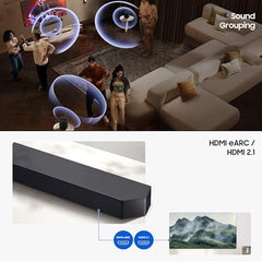 Samsung 320 W True 3.1.2ch Soundbar with Dolby Audio | Q-Symphony | Center, Up-Firing Speakers | HDMI eARC | Optical in | Bluetooth 5.3 | Wireless Subwoofer (HW-Q600H/XL, Titan Black)