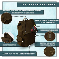 F Gear Milestone Casual 20L Laptop Backpack | Premium Canvas Fabric | 1 Compartment & 4 Pockets | Durable, Water-Resistant & Stylish Laptop Bag, For College, Office & Travel | Fits Upto 16 Inch Laptop