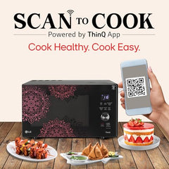 LG 28 L Scan-To-Cook Wi-Fi Enabled Charcoal Convection Microwave Oven (MJEN286UBW, Black, Beige Door, 301 Auto Cook Menu, Bar-be-queing at home, 30 Heart Healthy Recipes, Diet Fry & Multicook Tawa)