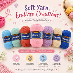 Vardhman Magnus 100% Acrylic Bulky Chunky Yarn 4 Ply | Pack-1