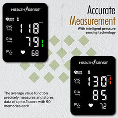 HealthSense Heart-Mate BP144 Upper Arm Automatic Digital Talking Blood Pressure Monitor, Heart Rate Machine & Pulse Checking meter for Accurate Home Monitoring with 1 Year Warranty, Batteries Included (White)