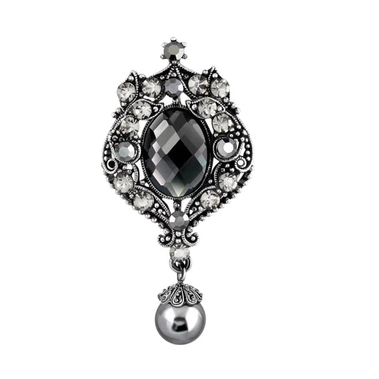 SYGA Brooch Pin Fashion Crystal Gray Rhinestone Jewellery Pin Vintage Clothing Accessories Decoration Versatile design Brooches For Women- S66
