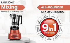 Panasonic Heavy Duty Mixer Grinder For Kitchen MX-AV425 (Sunstone Orange) Elements Series Powerful 1500W (MMLW) 4 Jar (Three-304 Stainless Steel & 1Juicer Extractor Jar) | 5 Years Motor Warranty