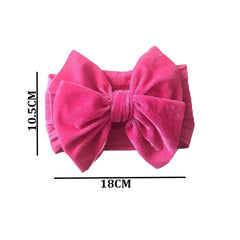 SYGA Baby Headband Velvet Bow Shape Stretchable Hairband Suitable for Newborn Infant Toddler Kids 0-3 Year (Black)