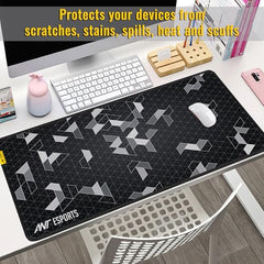 Ant Esports Pyramid Mouse Pad Gaming Mouse Pad Extended Mouse Mat (35.4*15.74*2mm) for Mouse Keyboard with Stitched Edges Waterproof Non-Slip Base Mousepads for Office Home Shop Gaming Extra Large