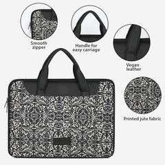 Tabelito Laptop Sleeve Bag 13" to 15.6 inch for Women Jute and Vegan Leather Office Everyday Handbags