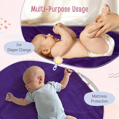 LuvLap Instadry Waterproof Baby Dry Sheet, Small Size 50x70 cm, Extra Absorbent Quick Dry Sheet for New Born,Toddler, Anti-Piling Fleece for Baby, Bed Protector, Pack of 2, Maroon & Navy Blue