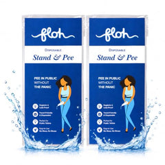 FLOH Disposable Stand and Pee Funnel for Women | Female Urination Device | Portable Female Urine Funnel | Easy to Use & Leak-Resistant | For Travel, Camping & Public Toilets | Pack of 20