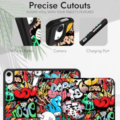 Robustrion Case Cover for iPad Air 11 inch Cover M4 / M3 / M2 / iPad Air 5th Generation Cover/iPad Air 4th Generation with [Pencil Holder] for iPad Air 11 inch M4 M3 M2 /Air 4 5 10.9" - Black