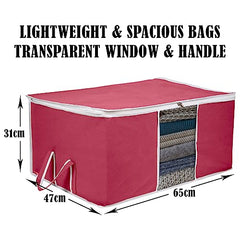 Kuber Industries Leheriya Design Underbed Storage Bag, Storage Organiser, Blanket Cover Set Of 3 (Royal Blue, Non-Woven), 65 x 47 x 33 Centimeters