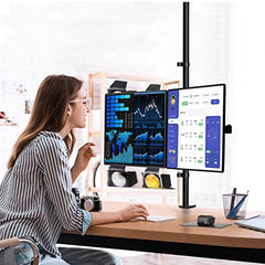 WALI Triple Monitor Mount, Three Desk Mount Fits 13-27in Screens,Holds up to 22lbs, Multiple Monitor Stand with Tilt, Swivel, Rotation, VESA 75x75,100x100mm(M003S), Black