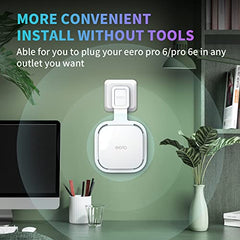 Wall Mount Holder for eero Pro 6e/Pro 6 Mesh Wi-Fi System,Outlet Wall Mount Stand Bracket for eero Pro 6e tri-Band Mesh,Wall Bracket for eero Pro 6 Extender Router Wire Organizer (1)