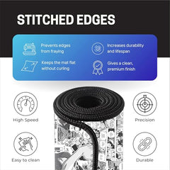SMULY Gaming Mouse Pad, Large Desk Mat 58.5 x 28 cm, Extended Washable Mousepad, Desk Pad, 2mm Thick Non-Slip Rubber Base, Stitched Edges, Smooth Surface (Multicolour) – Red Hoodie Spider Design